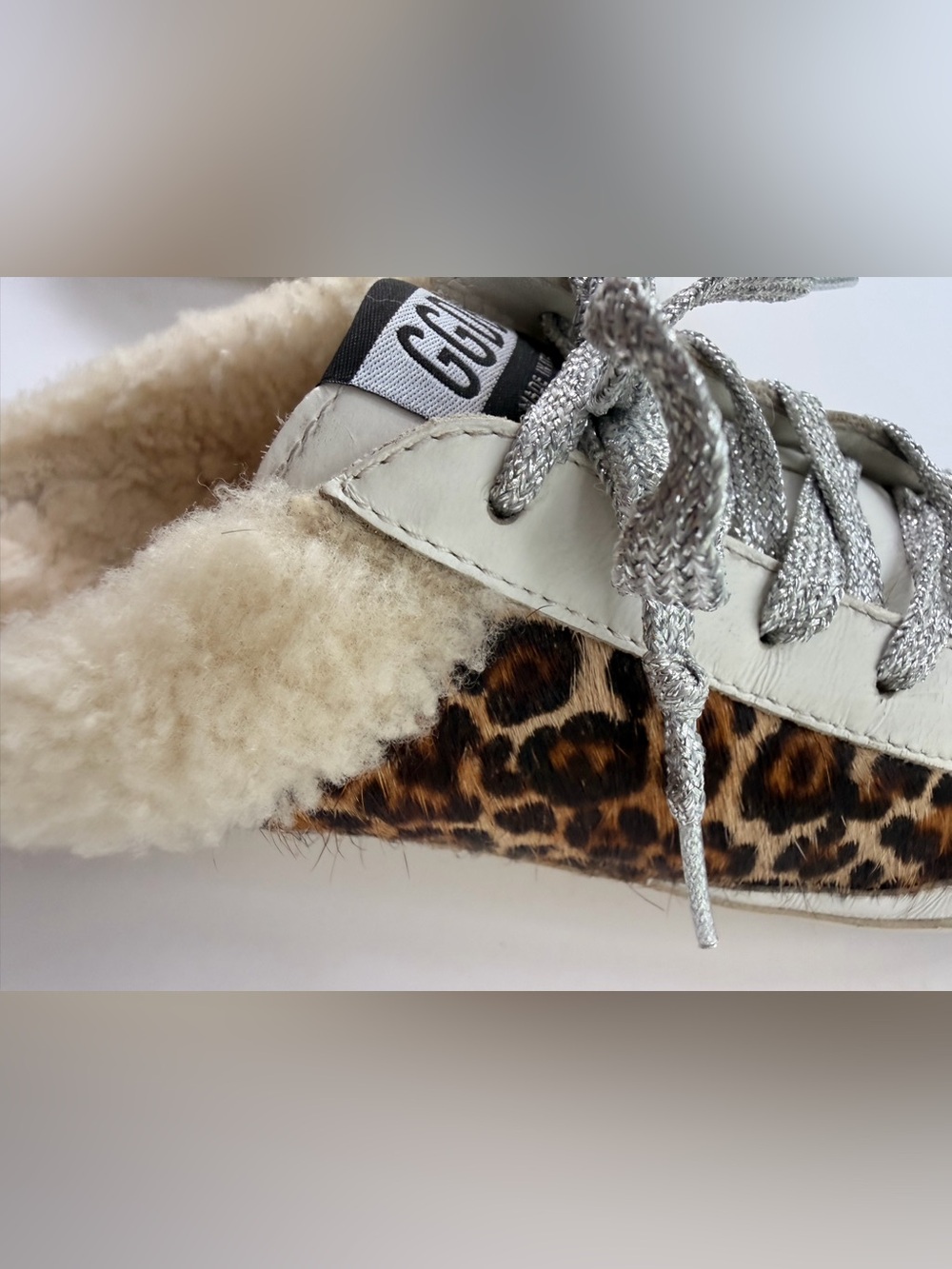 Golden Goose Superstar Sabot Shearling Leopard Calf Hair Sneakers EU 37 US 7 - Picture 13 of 15